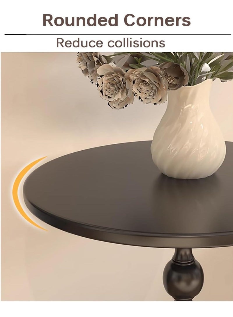 Beauenty Metal Small End Table,Vintage Matte Black Round Side Table Nightstand for Bedside or Sofa,Small Accent Pedestal Table for Living Room Corners Bedroom Patio and bar (Matte Black) - Image 3